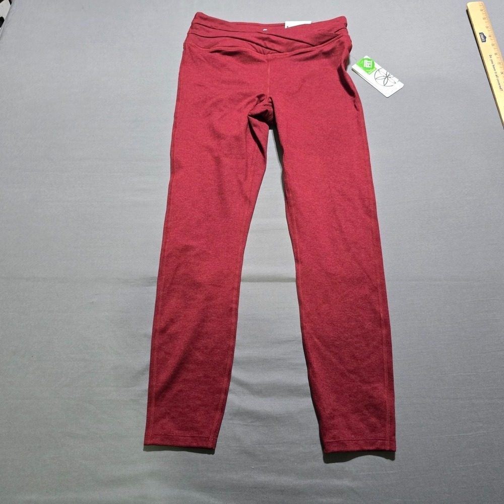 New Gaiam Leggings Women Small Burgundy Om Fit Yoga Pants Activewear